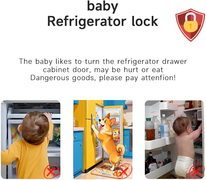 4 Pack Child Proof Cabinet Locks,Baby Proofing Locks for Cabinets, Oven, Freezer & More,Easy to Install, No Drill, Secure Adhesive (White)