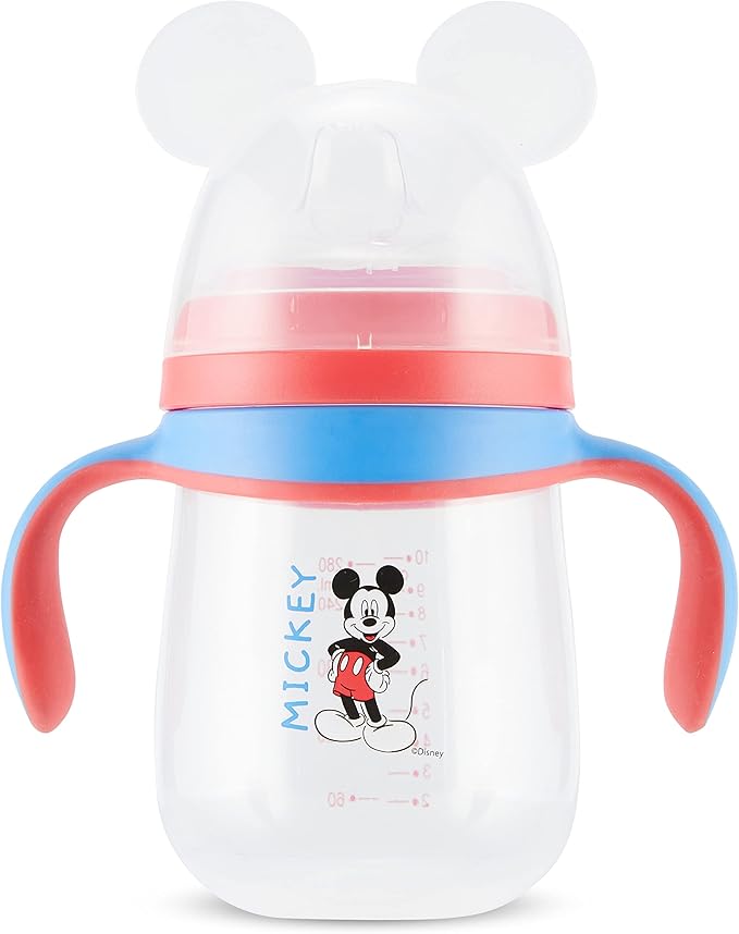 Disney Sippy Cups for Toddlers, Learner Sippy Cups for Kids with Pacifier, BPA-Free Trainer Cup with Handles, Leak-Proof Minnie Mouse and Mickey Mouse Sippy Cups, Perfect Unisex Gift for Children