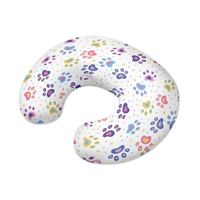 Colorful Dog Paws Nursing Pillow Cover, Premium Quality Soft Breast Feeding Pillow Covers Great for Breastfeeding Moms