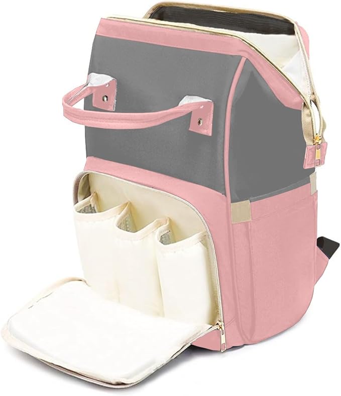 Custom Diaper Bag with Name Personalized Multifunctional Mommy Backpack for Daughter Granddaughter, Pink Daypack Bag for Travel