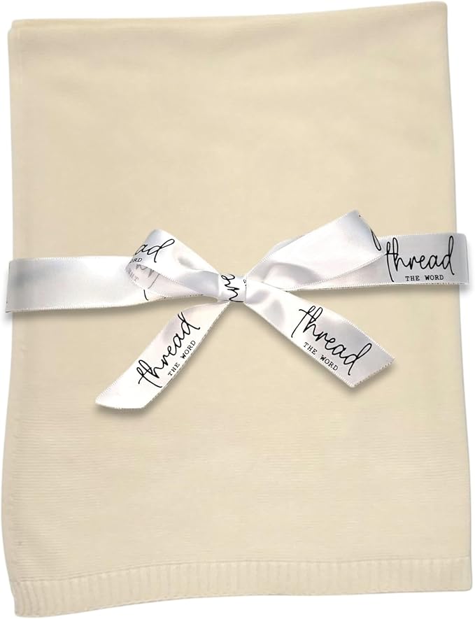 The Classic Blanket - 100% Organic Cotton Baby Blanket, American Made, 30x40in - Bassinet, Crib, Stroller - Gift Registry Baby Shower for Newborns and Kids (Cream)