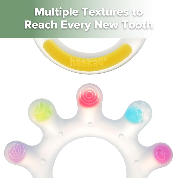 Haakaa Dinky Digits Palm Teether, Baby Teething Toys, Food Grade Silicone Teethers for Babies 0-6 Months/6-12 Months, BPA Free Teething Relief Baby Chew Toys
