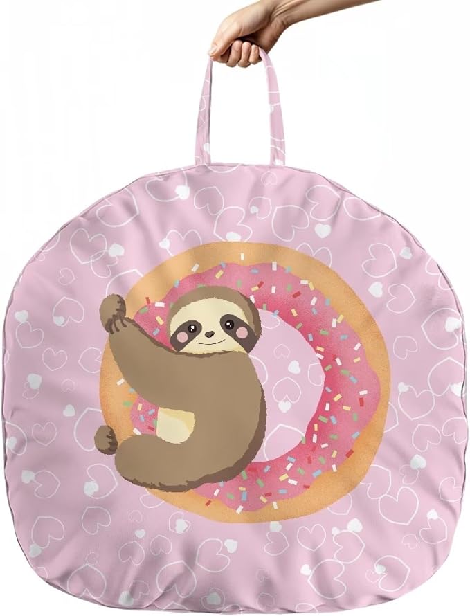 Donut Sloth Pillow Cover Breastfeeding Pillow Slipcover for Baby Boys & Girls Nursing Pillow Case for Newborn Soft Fabric Fits Snug On Infant Washable & Breathable