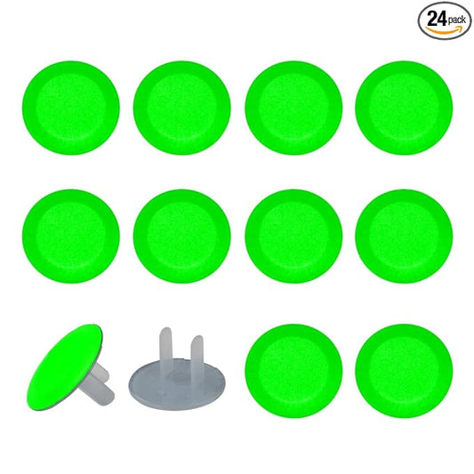 Pure Green Pattern Outlet Covers Baby Proofing Safe & Secure Electric Plug Protectors | Socket Covers for Home & Office