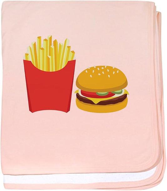CafePress Fast Food French Fries Burger Baby Blanket, Super Soft Newborn Swaddle