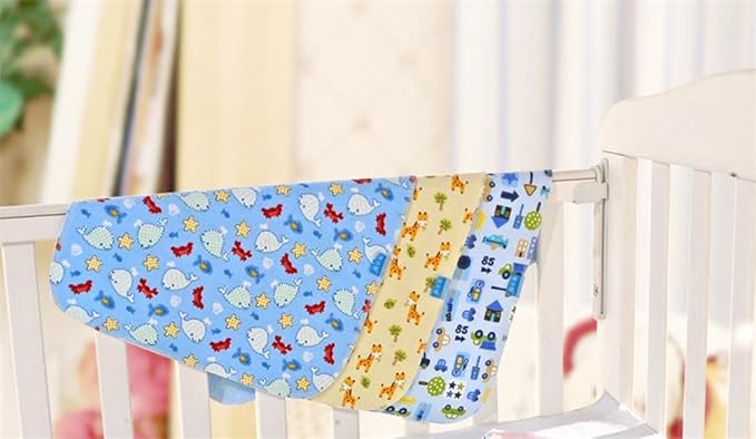 Monvecle 4pcs Pack Baby Infant Waterproof Cotton Changing Pads 18"x12" Washable Resuable Diapers Liners Mats (4pcs Pack-18"x12")