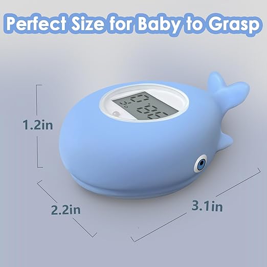 Baby Bath Tub Thermometer for Infant, Bathtub Water Temperature Room Thermometer, Safety Floating Bathing Toy, Newborn Essentials, Gifts for Moms Infant - New Upgraded Waterproof