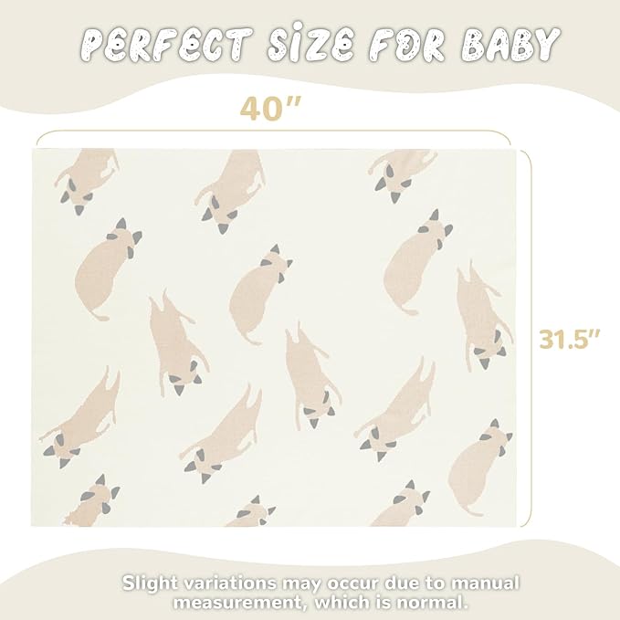 Receiving Baby Blanket,100% Luxury Cotton Knit Baby Blanket,Lightweight Cozy Neutral Swaddling Blanket for Newborns,Boys & Girls,Infant and Toddler