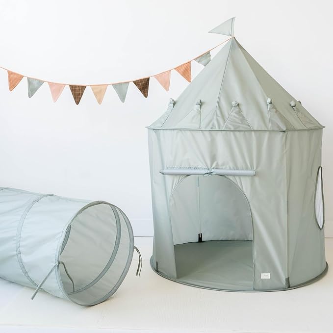 3 Sprouts Kids Play Tent - Sustainable Recycled Fabric ??Fun Spacious Childs Playhouse for Indoor Games for Boys & Girls - Durable Fort Pop Up House for Toddlers & Children Age 3-10 - Green