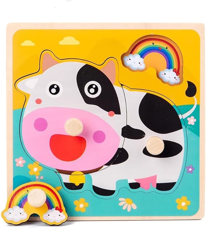 Montessori Wooden Peg Puzzles for Kids, Learning Puzzles for Early Education