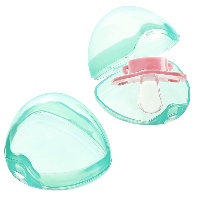 Accmor Pacifier Case, Pacifier Holder Case, Pacifier Container for Travel, BPA Free,Transparent Green, 3 Pack