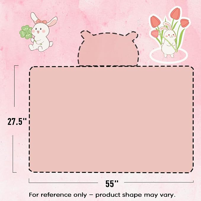 Toddler Baby Bath Towel with Hood 27.5"X55" Ultra Absorbent Soft Cozy Comfort Bathrobe Blanket, 0-6 Years Infant Shower Towel for Girls & Boys(Rainbow Pink)