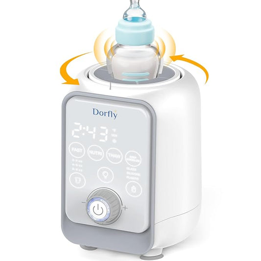 Swirlable Baby Bottle Warmer 3 Mins Fast Bottle Warmer 9 in 1 Bottle Warmer for Breastmilk & Formula Accurate Tempertature Control Milk Warmer for Baby with Night Light for Bedroom