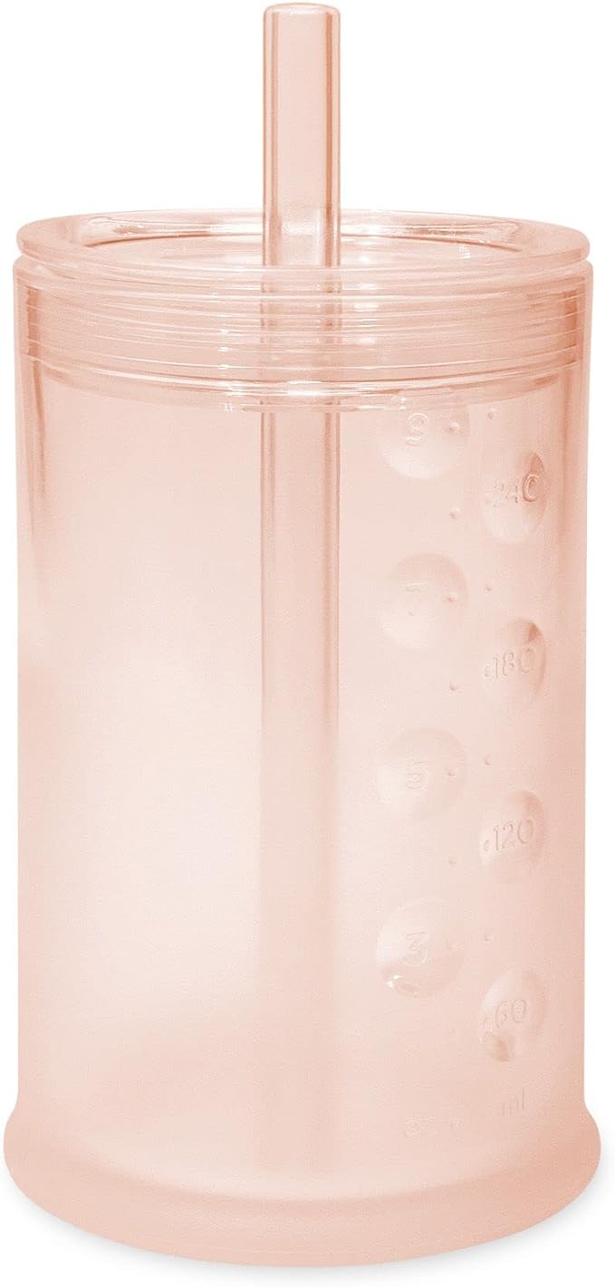 Olababy Silicone Training Cup with Straw Lid Bundle 5oz Kiwi + 9oz Coral