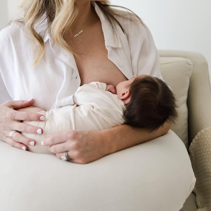 Snuggle Me Organic Feeding Support Pillow Cover, Machine Washable 100% Organic Cotton, Soft Nursing Cover for Breastfeeding, Pillow Slipcover for Baby Girls Boys Newborn - Natural