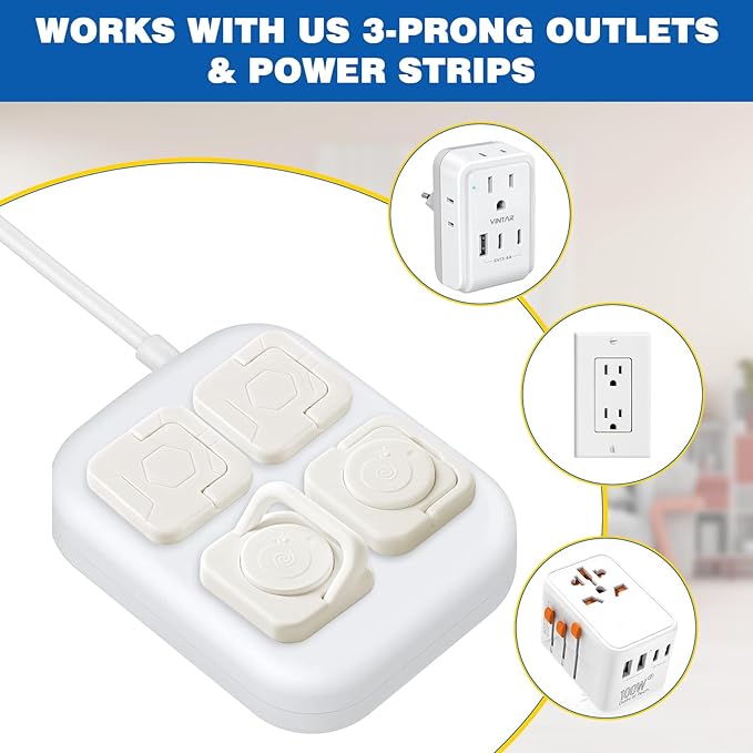 Outlet Covers Baby Proofing, 54 Pack Child Proof Plug Socket Covers Electric Plug Protectors Safety Caps with Hidden Pull Handle, for US 3-Prong, Mixed