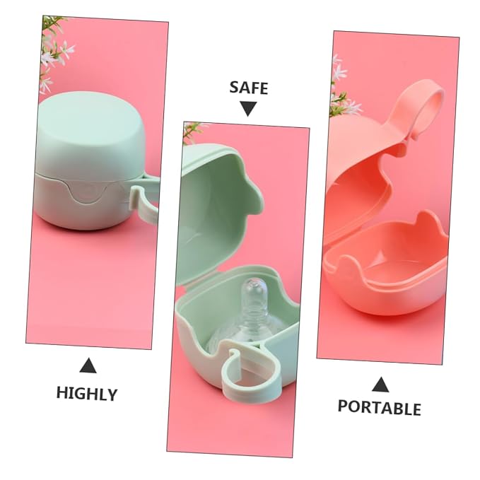 4pcs Pacifier Holder Storage Container Portable Pp Plastic Case for Pacifiers Teethers Lightweight Travel-Friendly Random Color Design