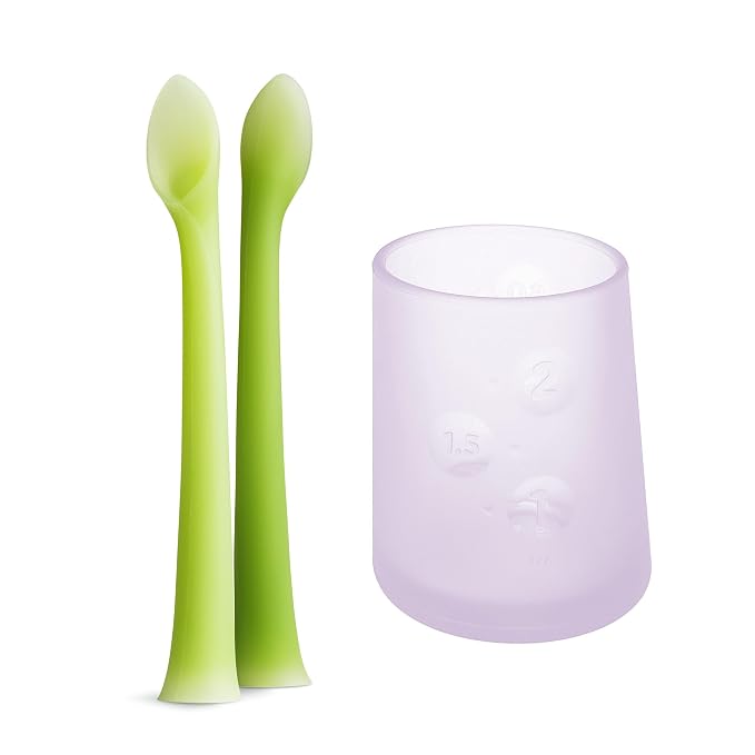 Olababy Feeding Spoon + Olababy First Cup (Lilac, 2 oz)