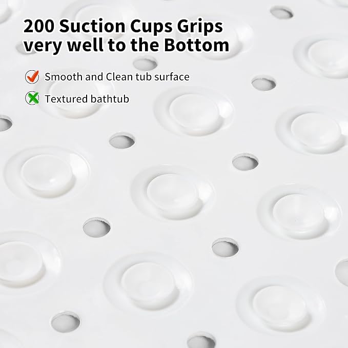 Baby Bathtub and Shower Mat, Non Slip with Suctions Cups and Drain Holes, Machine Washable, Bath Mat for Tub for Kids, 39.5 x15.7 Inch, Koala Print