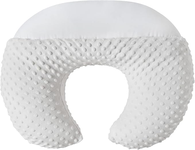 Dots Nursing Pillow Cover, Case Plush Breathable Breastfeeding Pillow Slipcover Fits Nursing Pillow, Super Soft Snug Positioners for Baby Boy Baby Girl (Bright White)