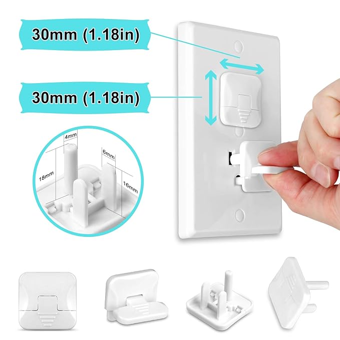 Outlet Covers (55 Pack) with Hidden Pull Handle Baby Proofing Plug Covers 3-Prong Child Safety Socket Covers Electrical Outlet Protectors Kid Proof Outlet Cap