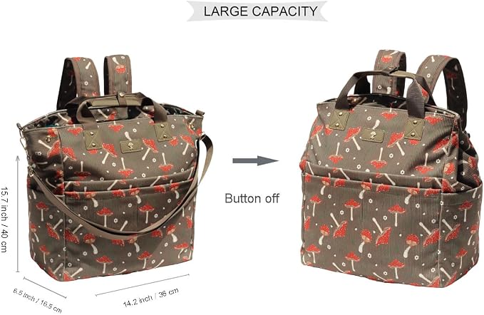 ESVAN Diaper Tote Bag Totepack Backpack Crossbody Bag 3 in 1 for Women Laptop Backpack Multifunctional with Insulated Pockets
