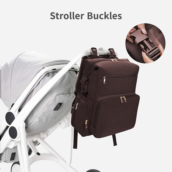 CEI-CEI Neoprene Diaper Bag Backpack Large Newborn Baby Maternity Bags Waterproof Travel Backpack for Mom Dad with Insulated Pockets,Changing Pad