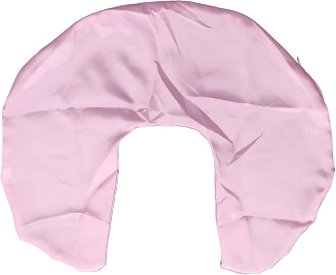 Soft Satin Nursing Pillow Cover, Skin Friendly, Washable, Breathable, Breastfeeding Pillow Slipcover Compatible for Feeding and Newborn Care (Pink)