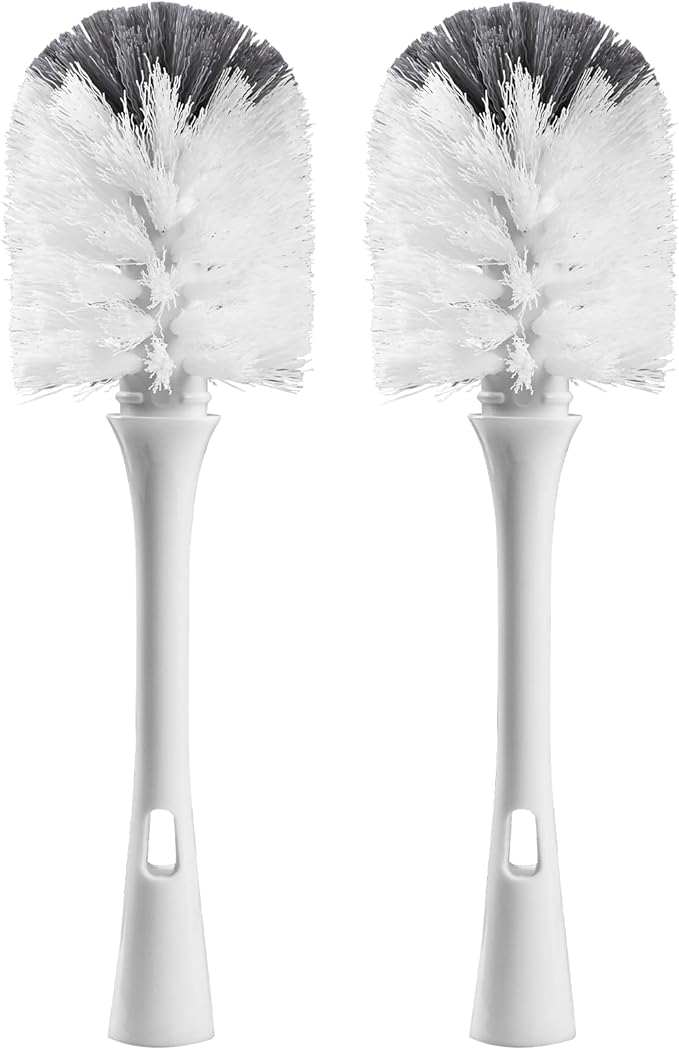 Bottle Brush Replacement Head for OXO Bottle Brush Tot Only, 2 Pack Bottle Brush Refills, Dual Bristle Design for Baby Bottles, Water Bottles, Glasswares