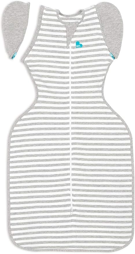 Love to Dream Swaddle Up Transition Swaddle, Patented Zip-Off Wings, Gently Help Baby Transition from Being Swaddled to Arms Free When Showing Signs of Rolling, 1.0 TOG, 13-19 lbs, Gray