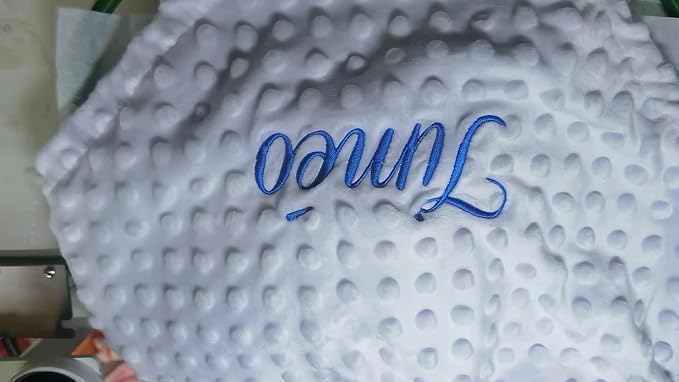 Baby Bean Plush Blanket Personalized Name Double Layer Thickened Lamb Fleece Sofa Cotton Blanket Custom Embroidered Baby Blanket (Blue,70x100cm)