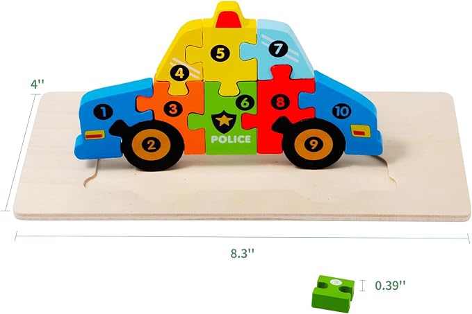 6 Pack Wooden Vehicle Toddler Puzzles for Kids Ages 3 4 5 6, Baby Montessori Toys for Kids Age 3 Years+, Transport Vehicles Learning Jigsaw Toys for Boy Girl Ideal Gift - Easter Gifts