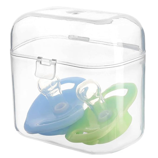 Accmor Pacifier Container - 2 Pacifier Holder Case for Travel, BPA Free, Transparent