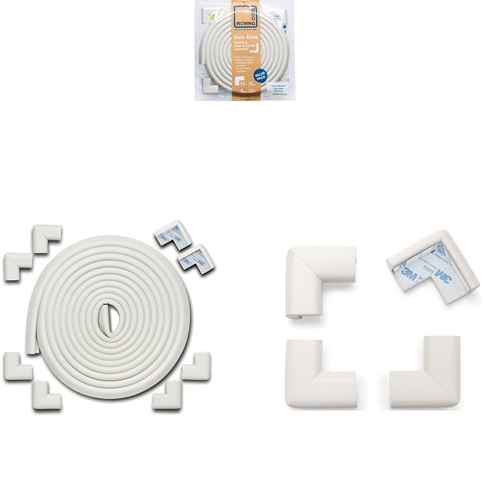18ft Edge 12 Corners - Bundle & Save - RovingCove HeftyFit Edge Corner Guards, Oyster White