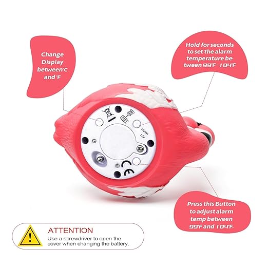 Upgrade Baby Bath Thermometer Baby Safety Baby Thermometer for Infants Bath Temp Thermometer for Baby ℃/℉ Flamingo