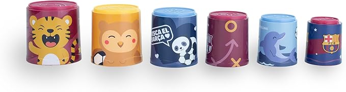 FC Barcelona Sorting & Stacking Toys, Montessori for 1 Year Old, +2 Year Old Boy, Kids Cups, Baby Toys 1 Year Old, Shape Sorter, Made in Spain, Stacking Cubes for Babies | Barça Offical License