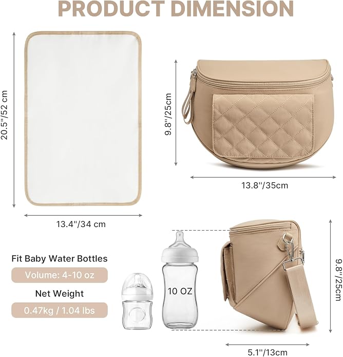 G4Free Small Diaper Bag with Portable Changing Pad Nylon Crossbody Purse Bum Bags with Wipe Pocket Women