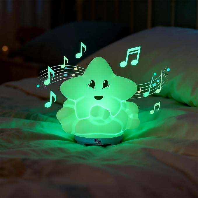 wapentake® Baby Night Light, Kids Night Light with Bluetooth Speaker & Music, Portable Nursery Night Light for Girls Bedroom, 16 Colors Changing Toddler, APP Control Rechargeable Lamp(Multi-Colored)