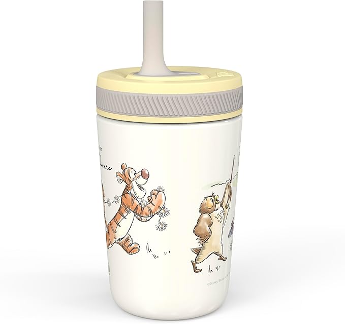 Zak Designs Disney Winnie the Pooh Kelso Toddler Cups For Travel or At Home, 12oz Vacuum Insulated Stainless Steel Sippy Cup With Leak-Proof Design is Perfect For Kids (Winnie the Pooh & Friends)