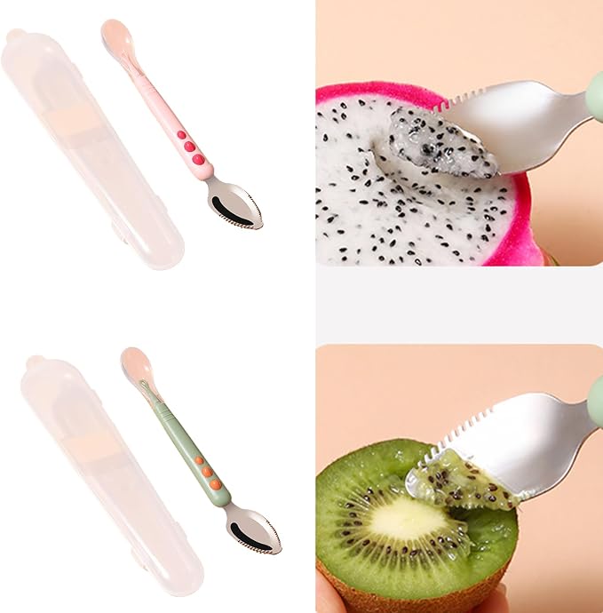 Lightweight Mud Silicone Puree Scrapping Spoons Scraping Practical Fruit Scraper Food Fruits 20.5cm/8-inch Length Gift Small Silicone Spoons for Eating