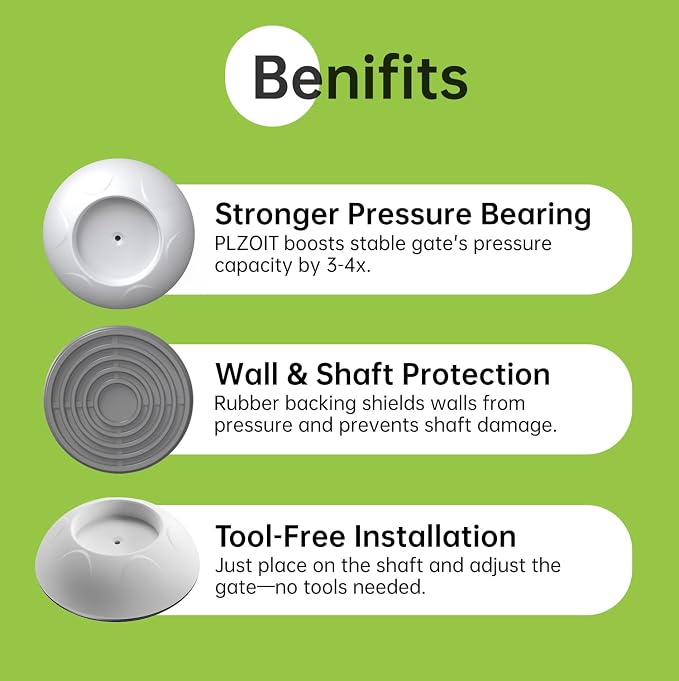 Baby Gate Wall Protector, Wall Cups for Child Pressure Mounted Stair Safety Gate, Protect Walls & Doorways from Pet & Dog Gates - 4 Pack - White