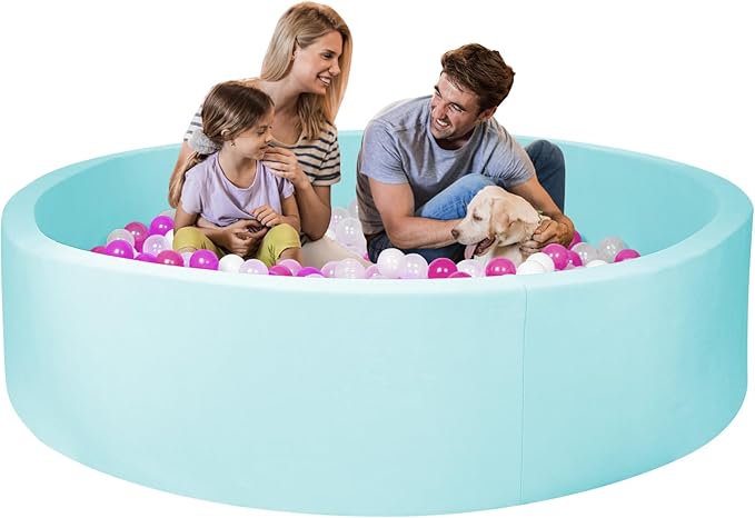 Foam Ball Pit for Kid, Kids Soft Ball Pit,Kiddie Balls PoolIdeal Gift Toys for Children, 47 Inch,Blue