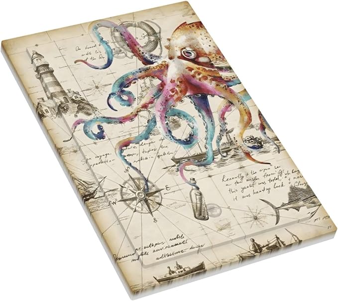 Cool Colorful Nautical Octopus Ocean Kraken Vintage Light Switch Cover Plate 1 Gang No Device Blank Electrical Wall Plates Faceplate Decorative Switch Plate Covers for Bathroom Farmhouse Decor