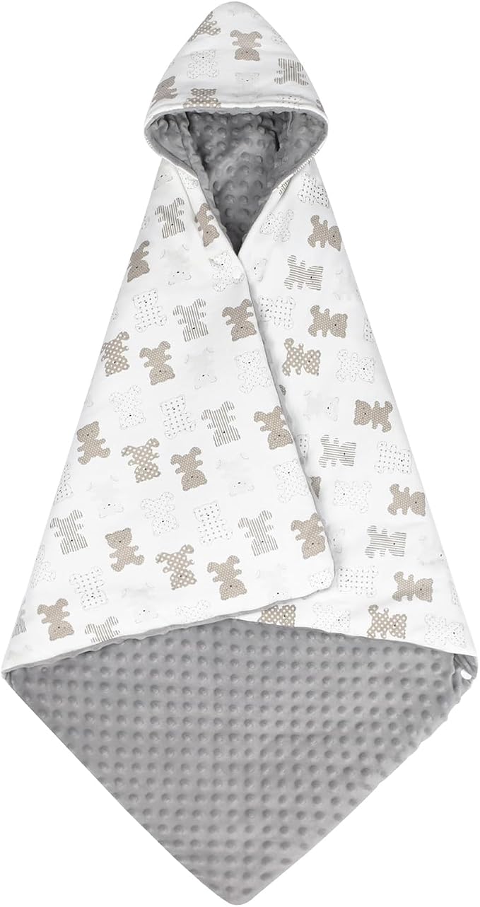 Bebamour Winter Car Seat Cover and Baby Swaddle Blanket - Newborn Wrap for Girls Boys, Warm Winter
