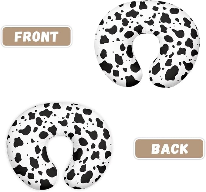 Soft & Adorable Nursing Cover for Breastfeeding Pillows with Breathable Fits Newborn, U-Shaped Breastfeeding Pillowcase Soft Cover - Cow Print
