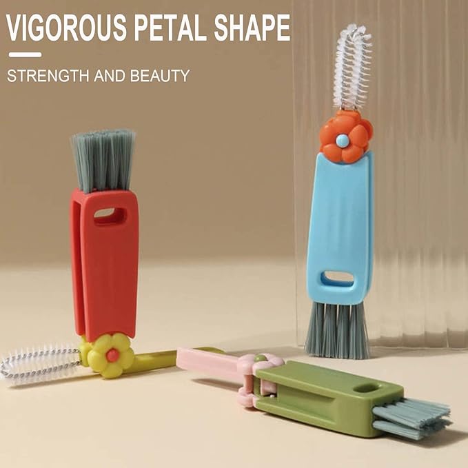 2024 New 3 in 1 Cup Lid Cleaning Brush,Crevice Cleaning Brush Set for Baby Bottle Gap Tight Spaces Cup,3 in 1 Multifunctional Cleaning Brush Portable Cup Lid Cleaner with Brush(B)