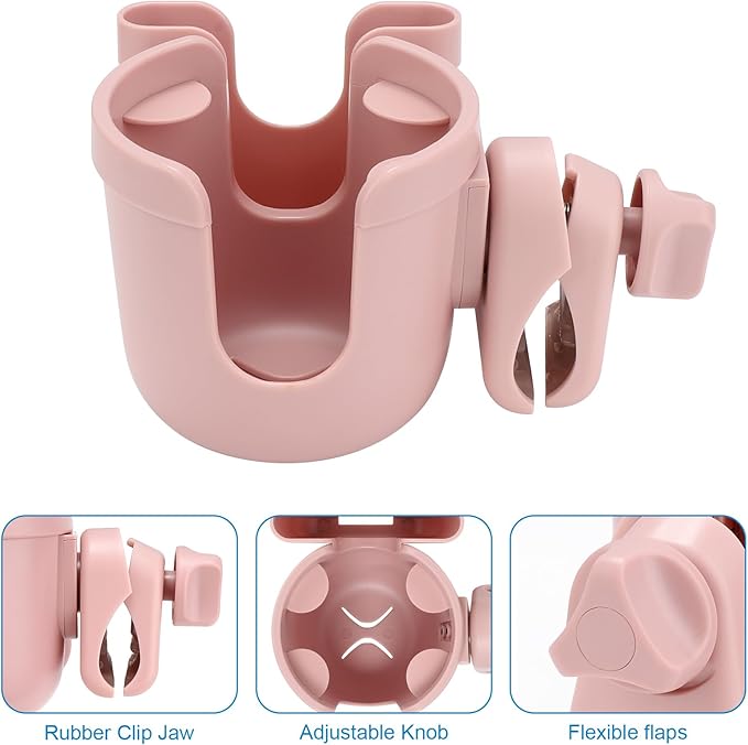 Accmor Stroller Cup Holder with Phone Holder, Bike Cup Holder, Universal Cup Holder for Uppababy Nuna Doona Strollers, 2-in-1 Cup Phone Holder for Stroller Bike Wheelchair Walker Accessory