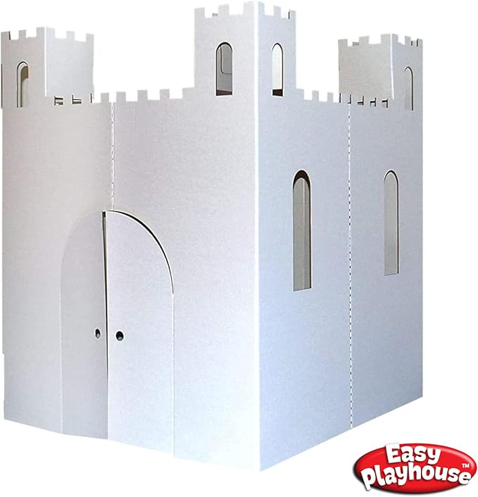 Easy Playhouse Blank Castle - Kids Art and Craft for Indoor & Outdoor Fun Color, Draw on this Blank Canvas?“Decorate and Personalize a Cardboard Fort, 32 by 32 by 43. 5 inches Made in USA Age 3 and up