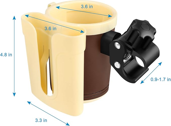 Accmor Stroller Cup Holder with Phone Keys Holder, 3-in-1 Universal Cup Holder, Drinks Bottle Holder for Stroller, Bike, Wheelchair, Walker, Scooter