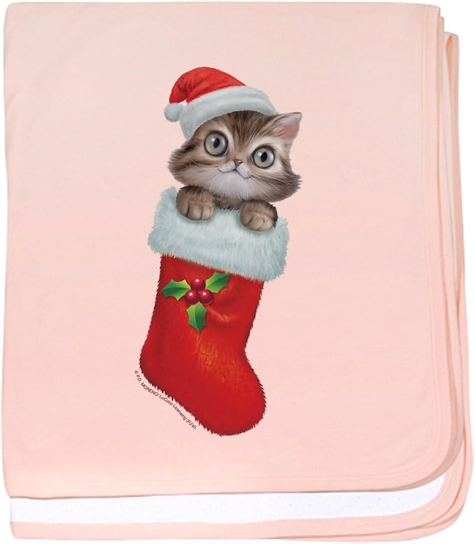 CafePress PD Moreno's Stocking Cat Baby Blanket, Super Soft Newborn Swaddle